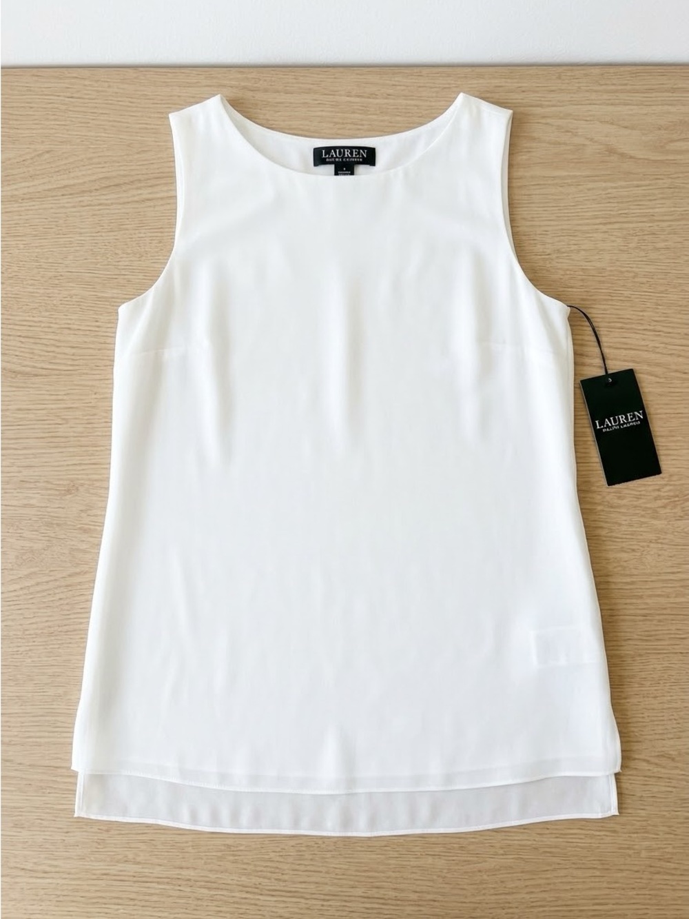 Lauren Ralph Lauren white Layered Sleeveless Shell Top size 4